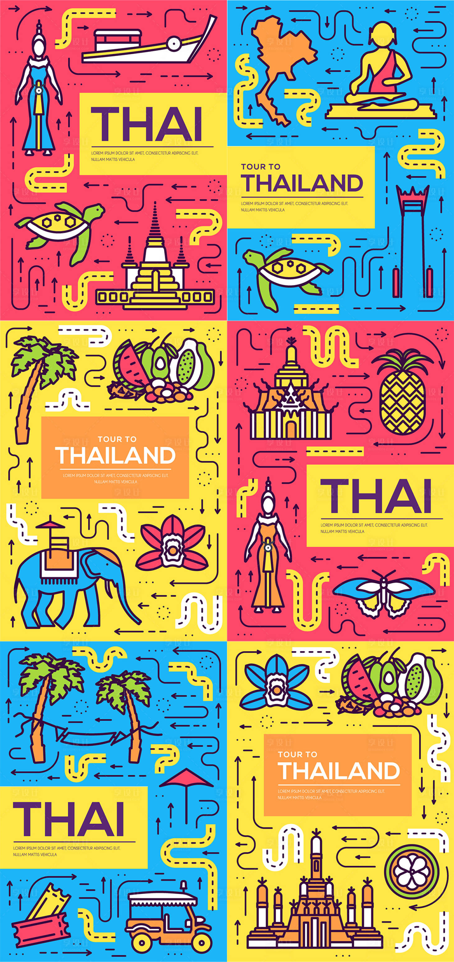 创意泰国手绘海报