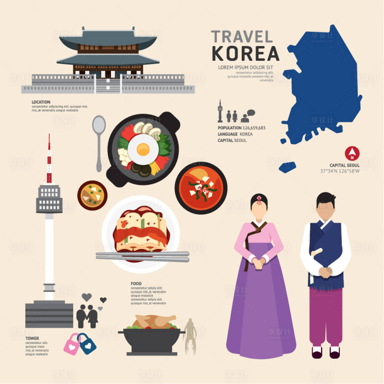 韩国国家文化矢量元素